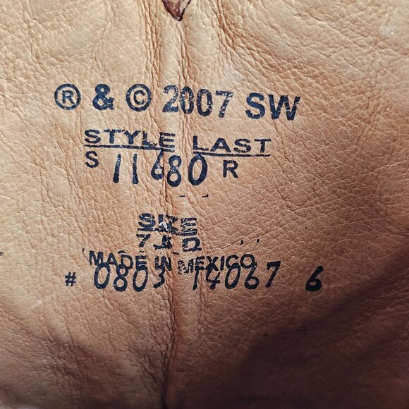 Sedona West Mens Cowboy Boots Leather Crocodile Print Cognac Brown Mens 7.5D NWT - Picture 5 of 14